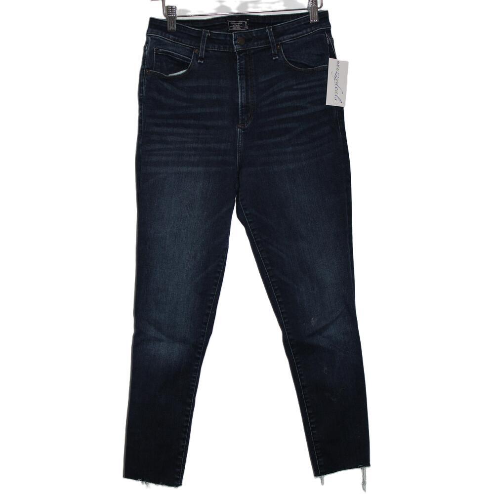Abercrombie & Fitch Curve Love High Rise Super Skinny Blue Denim Jeans Size 29 8